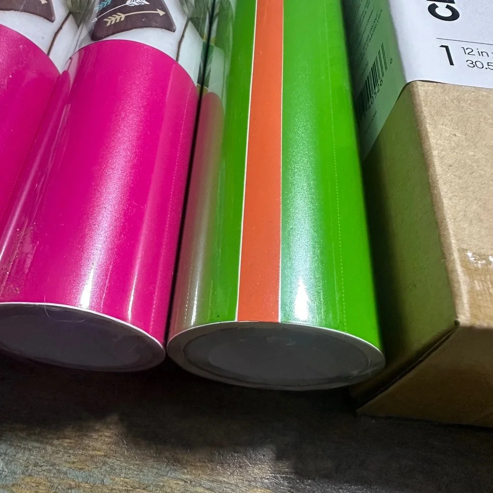 Cricut Premium Removable Matte Vinyl Bundle Fuchsia Teal Green Orange 4 Rolls